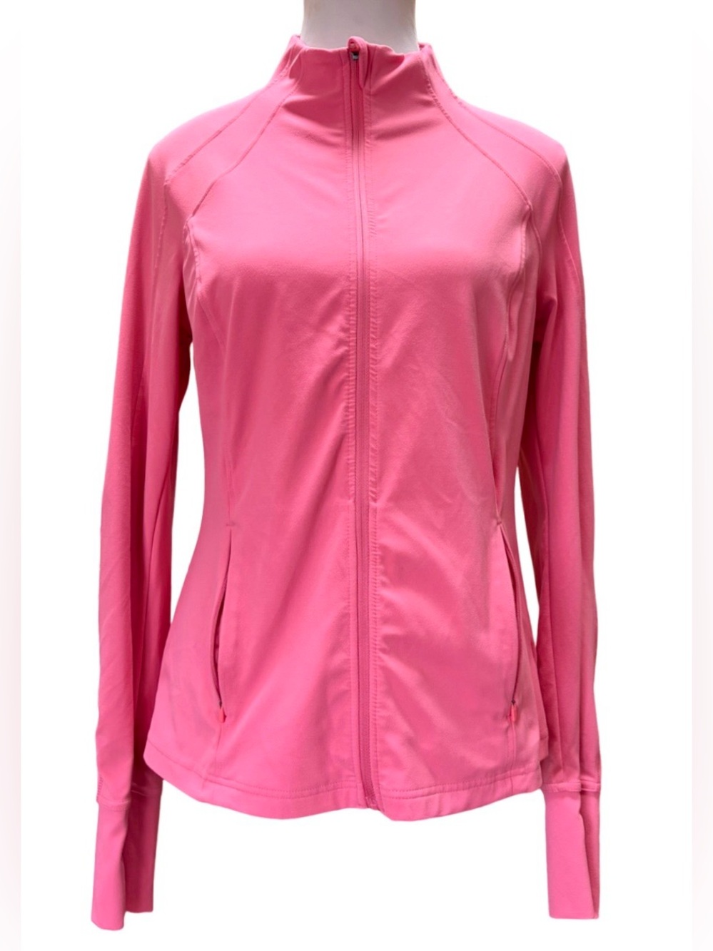 AVIA Pink Full Zip Athletic Jacket Thumbhole Running Top S
